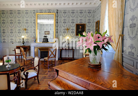 Chateau marqueyssac Salon Interieur, Dordogne, Frankreich Stockfoto