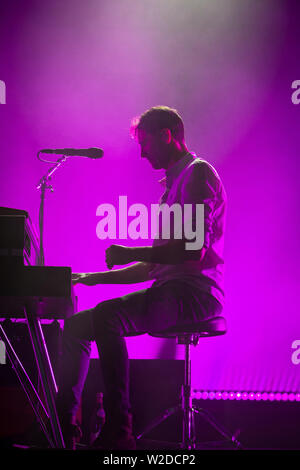 Keane live im 2019 Cornbury Festival, tolle Tew, Oxfordshire durchführen. Keane sind eine englische Rockband aus Battle, East Sussex, 1995 gegründet Stockfoto