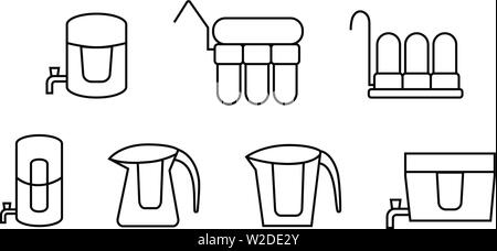 Der Wasseraufbereiter Symbol in linearen Stil, Vektor Kunst Stock Vektor