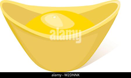 Chinese Golden Ingots mit Schatten auf weißem Hintergrund. Chinesische Goldbarren realistische Vector Illustration für das chinesische Neujahr Stock Vektor