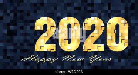 Frohes neues Jahr 2020 das Banner. Golden luxus Text 2020 und Formulierung ein Frohes Neues Jahr. Vector Illustration. Stock Vektor