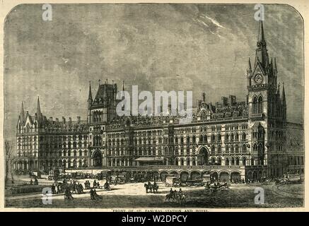 Vorne" von St. Pancras Station und Hotel', c 1876. Schöpfer: Unbekannt. Stockfoto