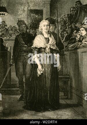 'Marie Antoinette verlassen die revolutionäre Tribunal", 1793, (1890). Schöpfer: Unbekannt. Stockfoto