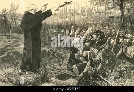 'Bannockburn: Der Abt von Inchaffray Segen die Schotten vor der Schlacht', (1314), 1890. Schöpfer: Unbekannt. Stockfoto