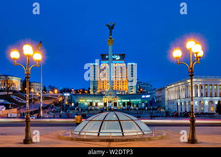 Maidan Nezalezhnosti (Unabhängigkeitsplatz), Kiew, Ukraine Stockfoto