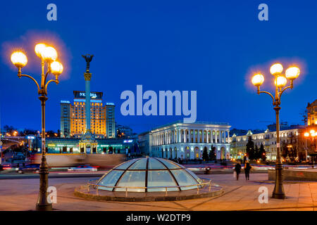 Maidan Nezalezhnosti (Unabhängigkeitsplatz), Kiew, Ukraine Stockfoto