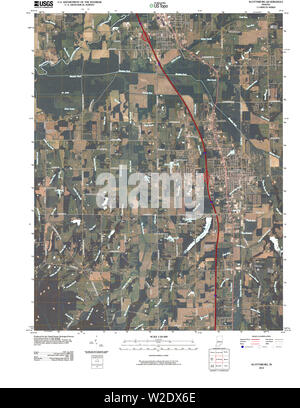 USGS TOPO Karte Indiana in Scottsburg 20100525 TM Wiederherstellung Stockfoto