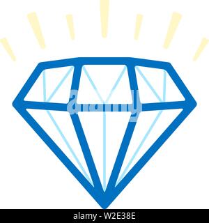 Vector Illustration. Einfache diamond gem Symbol in blauen Farbtönen. Flach und sauber. Stock Vektor
