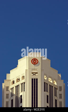 Singapur, Singapur - Juni 08, 2009: Bank von China Bürogebäude in Central Business District (CBD) am Ufer des Singapur Flusses. Stockfoto