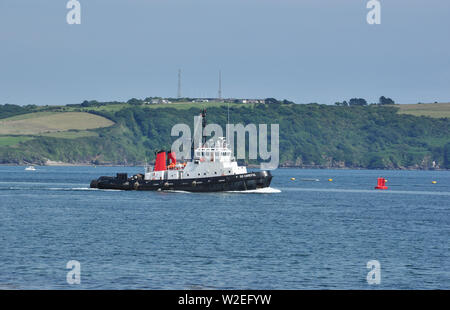 Twin Einheit Traktor Schlepper, SD Vorsicht, Plymouth, Devon, England, Großbritannien Stockfoto