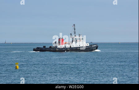 Twin Einheit Traktor Schlepper, SD Vorsicht, Plymouth, Devon, England, Großbritannien Stockfoto