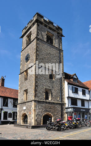 Clock Tower, High Street, St Albans, Hertfordshire, England, UK Stockfoto