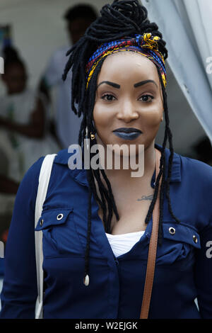 Paris, Frankreich. 7. Juli 2019. Choreograf Leeyah besucht die 18. Ausgabe des Carnaval Tropical de Paris am 7. Juli 2019 in Paris, Frankreich. Stockfoto