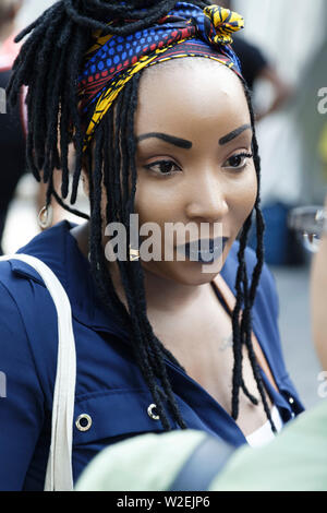 Paris, Frankreich. 7. Juli 2019. Choreograf Leeyah besucht die 18. Ausgabe des Carnaval Tropical de Paris am 7. Juli 2019 in Paris, Frankreich. Stockfoto