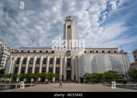 Das Rathaus an der Stelle Lazare Goujon, Villeurbanne, Lyon, Frankreich Stockfoto