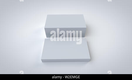 Business Card 3D für Corporate Branding mockup gerendert, realistische 3D-Darstellung, auf weißem Hintergrund. Stockfoto