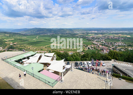 Furth bei Göttweig: Stift Göttweig, Restaurant, Weinberge, Blick auf Krems Mostviertel, Niederösterreich, Lower Austria, Austria Stockfoto