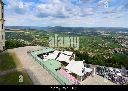 Furth bei Göttweig: Stift Göttweig, Restaurant, Weinberge, Blick auf Krems Mostviertel, Niederösterreich, Lower Austria, Austria Stockfoto