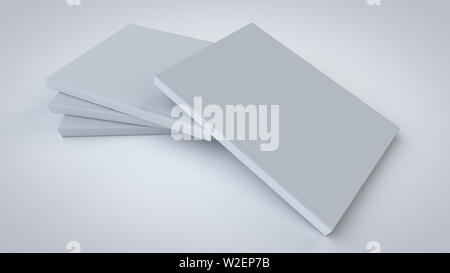 Hardcover cover Buch Vorlage, leeres Buch Mockup für Design verwendet, 3D-Rendering. Stockfoto