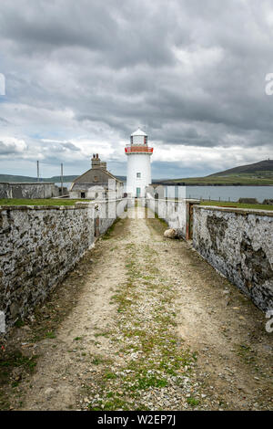 Ballyglass Leuchtturm an der Ostküste von County Mayo, Irland Stockfoto