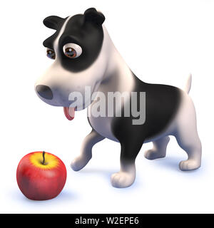 Gerenderten 3D-Bild von einem netten Cartoon puppy dog Hound in 3D-Spielen mit einem Apple Stockfoto