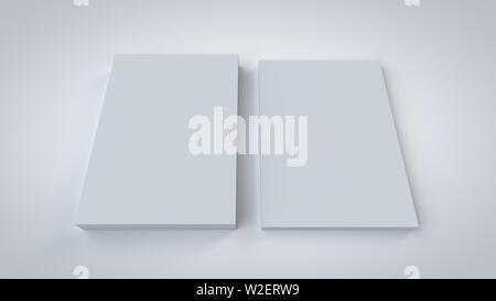 Leere 3D A4 Briefpapier Mockup, isoliert auf weißem mit weichen Schatten im Blick Stockfoto