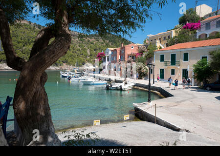 Assos Hafen Kefalonia Griechenland Stockfoto