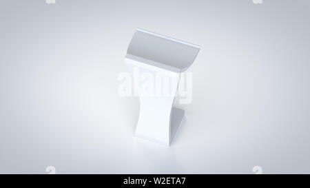 3D-Darstellung der konzeptionellen Debatte Tribüne, mit weichen Schatten in ein näherer Blick, für Grafikdesigner Präsentationen und Portfolios. Stockfoto