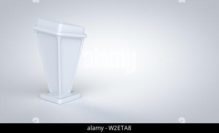 Podium tribune gerenderten 3D Mock-up, mit weichen Schatten in ein näherer Blick, für Grafikdesigner Präsentationen und Portfolios. Stockfoto