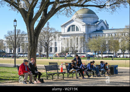 Der National Mall und Smithsonian National Museum of Natural History in Washington, DC im März 2019 Stockfoto