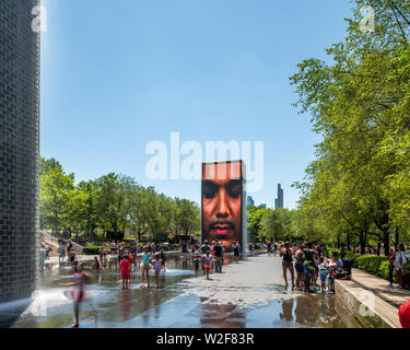 Crown Fountain in Millennium Park Stockfoto