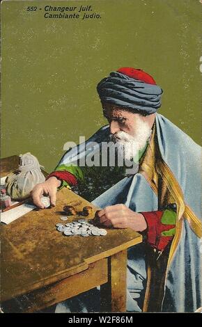 Changeur juif Vers 1919. Stockfoto