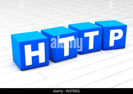 Gerenderten 3D-Abbildung des Wortes HTTP. Stockfoto