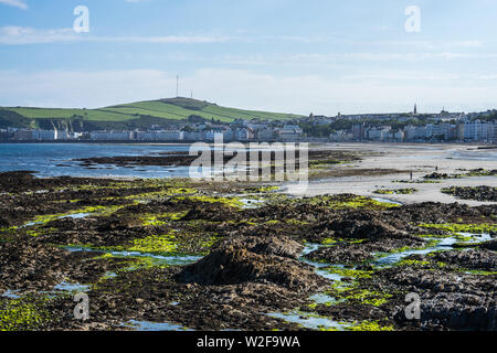 Die Douglas Bay bei Ebbe, Insel Man. Stockfoto