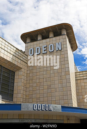 Das art deco Kino Odeon in Weston-super-Mare, Großbritannien, das ist ein Denkmalgeschütztes Gebäude. Die Beatles und die Rolling Stones gespielt hier in den 1960er Jahren. Stockfoto