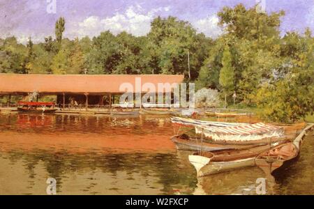 William Merritt Chase Boat House, Prospect Park 1887. Stockfoto