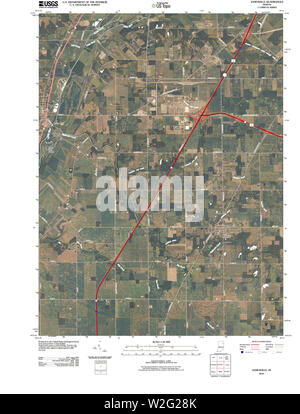USGS TOPO Karte Indiana in Zanesville 20100610 TM Wiederherstellung Stockfoto
