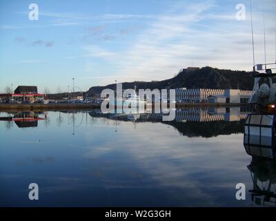 Cherbourg, Bassin de Commerce sous le Soleil d'Hiver (3). Stockfoto