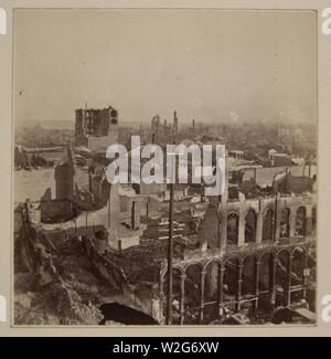 Chicago Feuer von 1871, von Court House Südosten Stockfoto