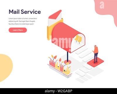 Mail Service Abbildung Konzept. Isometrische Design Konzept der Webseite Design für die Website und mobile Website. Vector Illustration Stock Vektor
