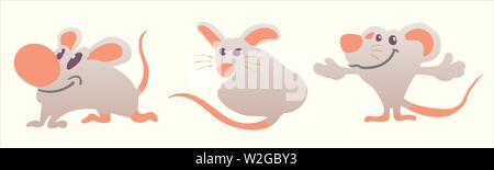 Ratte Tierkreis. Das Tier des chinesischen Tierkreises. Stock Vektor