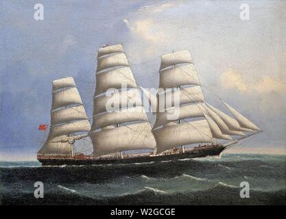 Chinesische Schule - Porträts von Full-Rigged Schiff ABengal ‥ ‥ 9 98. Stockfoto