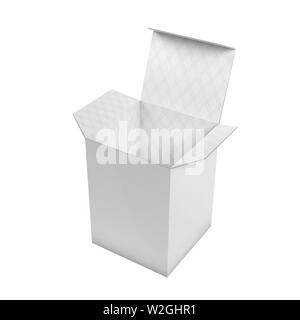 White Paper Box. 3D Rendering Illustration isoliert Stockfoto
