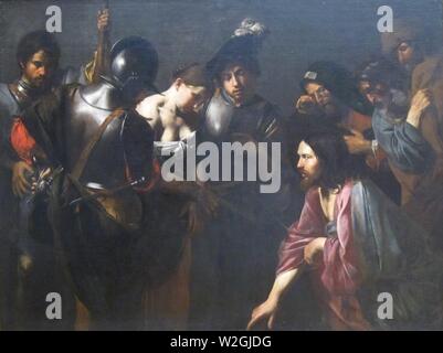 Christus und die Ehebrecherin von Valentin de Boulogne, Stockfoto