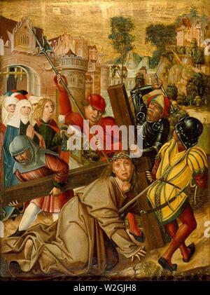 Das Kreuz Christi von einem unbekannten Künstler, Tempera auf Panel, 1494, Stockfoto