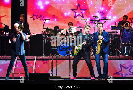 Juni 15, 2019 - Indianapolis, IN, USA - 15. Juni 2019 - Hamilton, Ontario, Kanada. James Pankow, Keith Howland und Ray Herrmann der legendären Band Chicago live im Konzert an FirstOntario Center durchführen. Photo Credit: Brent Perniac/AdMedia (Credit Bild: © Brent Perniac/AdMedia über ZUMA Draht) Stockfoto