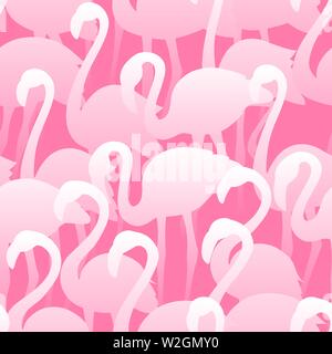 Flamingo nahtlose Muster. Vektor in der tropisch-exotischen Textur. Hand Vögel gezeichnet Stock Vektor