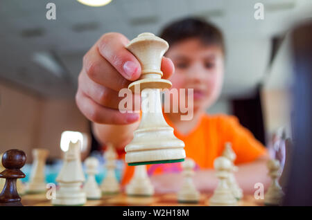 Junge Schachspieler in Paris, Frankreich. Stockfoto