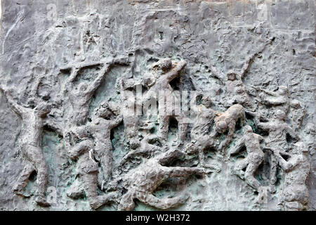 Das Holocaust-mahnmal wand Campo De Gheto Novo im Jüdischen Ghetto Cannaregio. Italien. Stockfoto