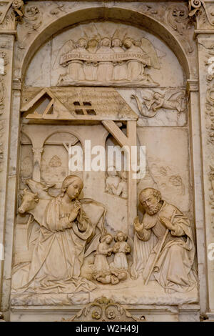 Cappella Del Rosario (Rosenkranz Kapelle), Palermo, Sizilien, Italien. Krippe Erleichterung. Stockfoto